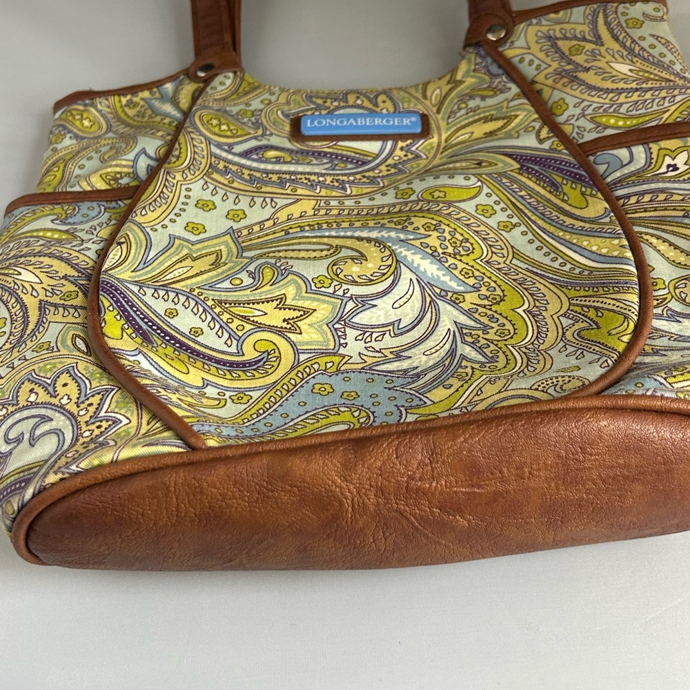 Longaberger Paisley Tote - Yellow and Brown - Picture 3 of 10